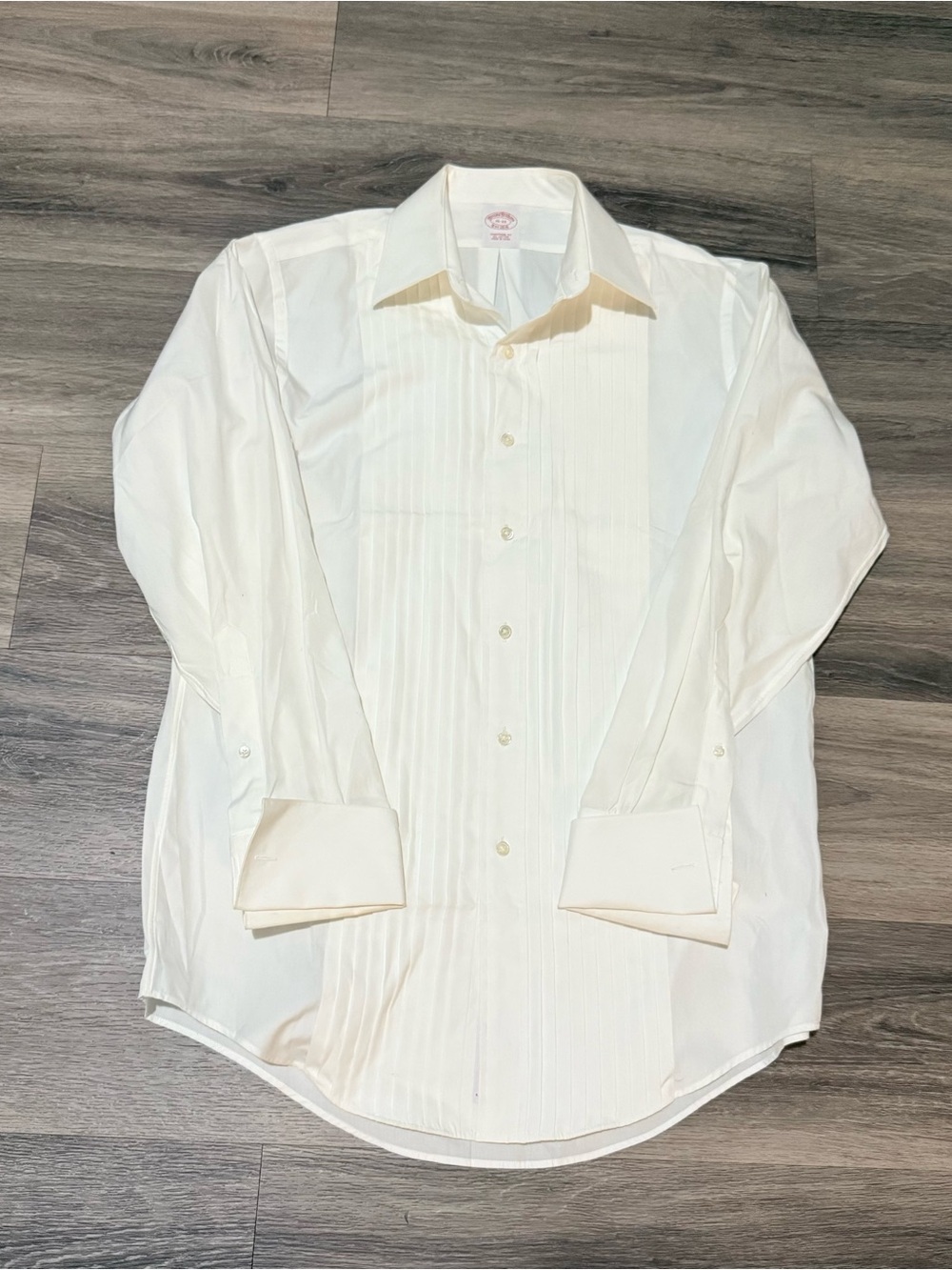 Brooks Brothers Ivory Pleated Dress Shirt